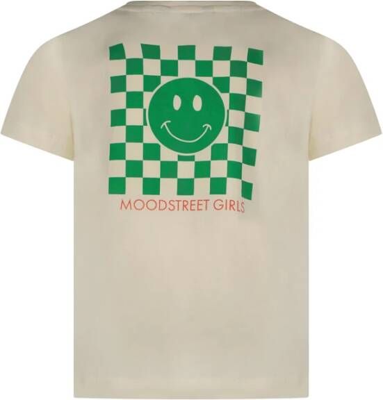 Moodstreet Gebroken Wit T shirt T shirt With Chest And Back Print