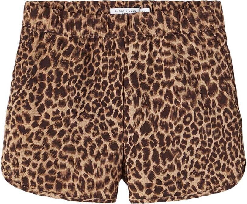 NAME IT MINI regular fit short NMFVINAYA van gerecycled polyester bruin