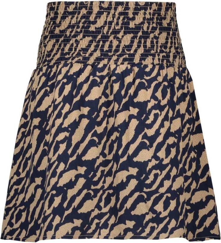 Nobell Blauwe Minirok Nila Short Skirt With Smocked Waistband