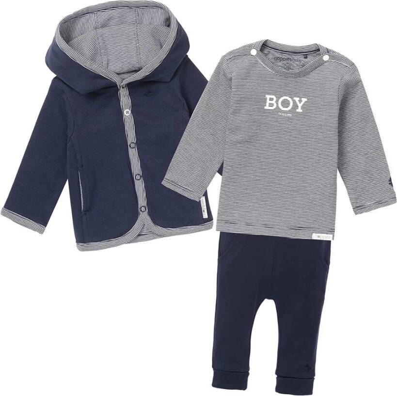 Noppies ! Jongens Driedelige Set -- Donkerblauw Katoen/elasthan