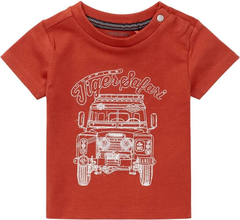 Noppies ! Jongens Shirt Korte Mouw -- Steenrood Katoen/elasthan