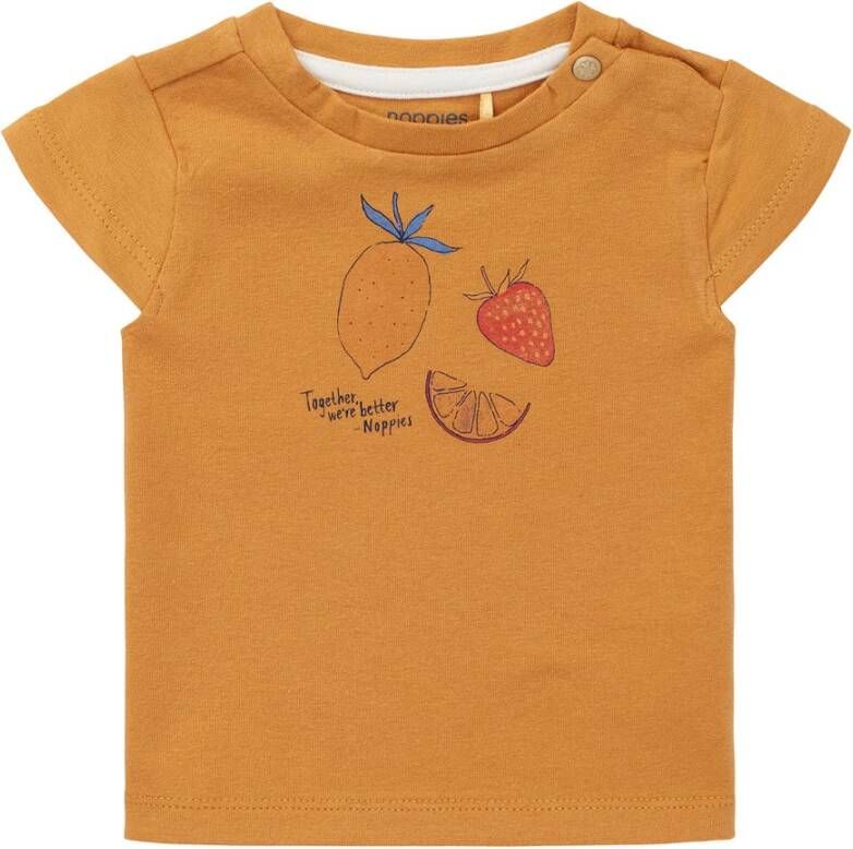 Noppies ! Meisjes Shirt Korte Mouw -- Okergeel Katoen/elasthan