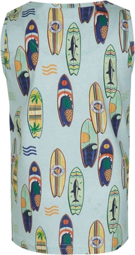 Someone mouwloos T shirt Ibiza met all over print lichtblauw