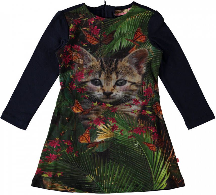 Someone A lijn jurk Izzy met printopdruk donkerblauw