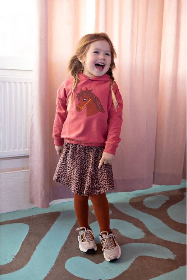 Someone rok Diamond met panterprint en textuur oudroze/bruin