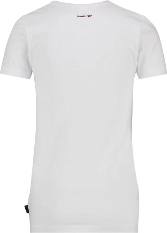 Vingino ! Jongens Shirt Korte Mouw Maat 116 Wit Katoen/elasthan