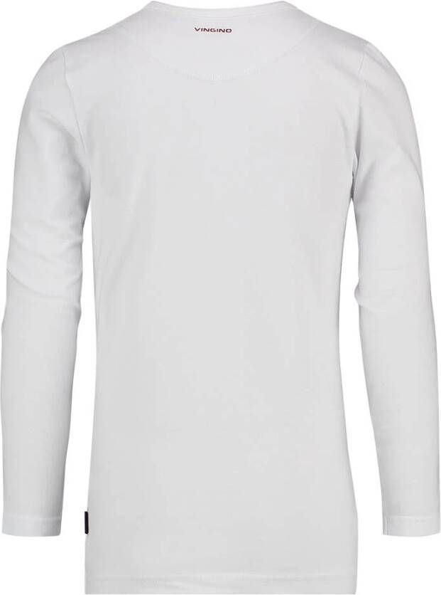 Vingino ! Jongens Shirt Lange Mouw Maat 140 Wit Katoen/elasthan