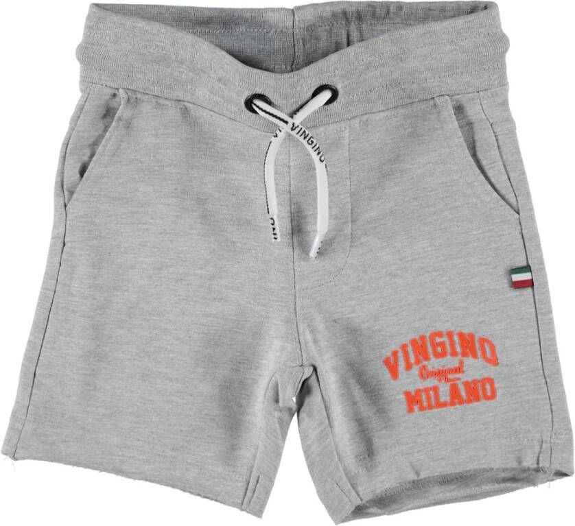 VINGINO ! Jongens Bermuda Maat 164 Grijs Katoen/elasthan