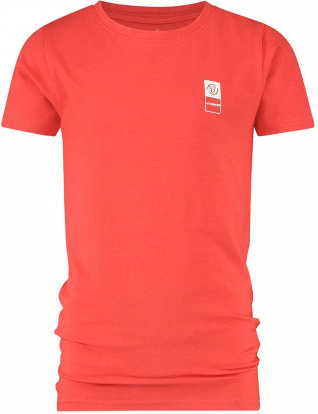 Vingino ! Jongens Shirt Korte Mouw Maat 140 Rood Katoen/elasthan