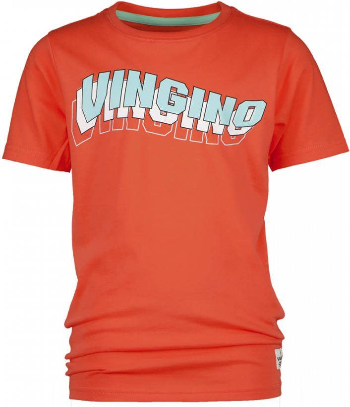 VINGINO ! Jongens Shirt Korte Mouw Maat 176 Rood Katoen