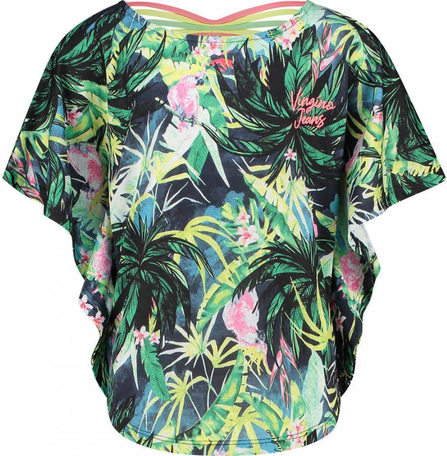 VINGINO ! Meisjes Shirt Korte Mouw Maat 164 All Over Print Viscose