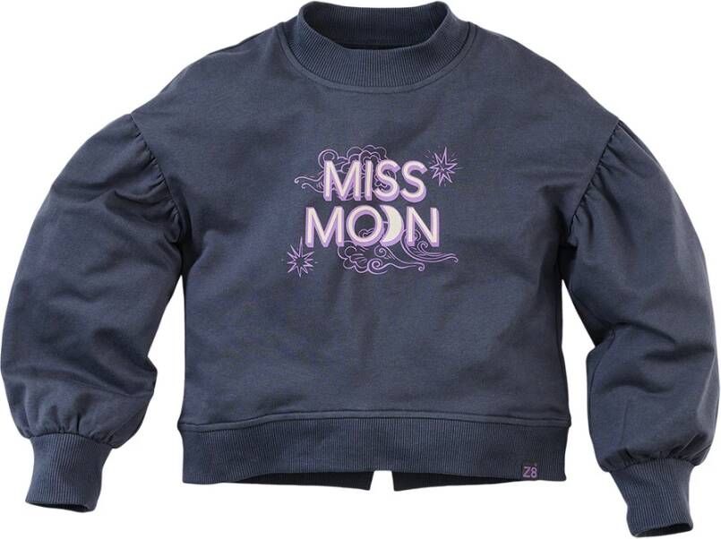 Z8 sweater Nive met printopdruk donkerblauw