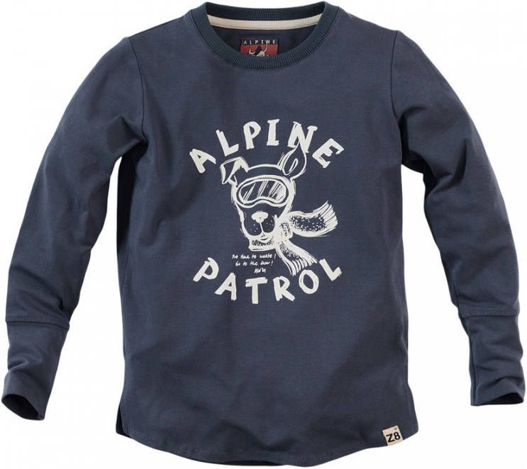 Z8 longsleeve Timber met tekst donkerblauw/wit