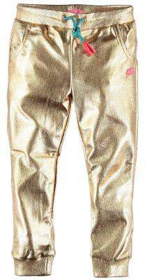 Kidz-art ! Meisjes Lange Broek Maat 104 Goud Polyester/elasthan