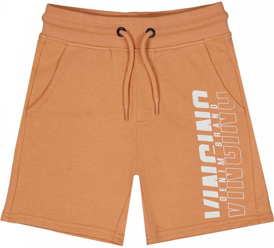 Vingino regular fit sweatshort Rosata met logo oranjebruin
