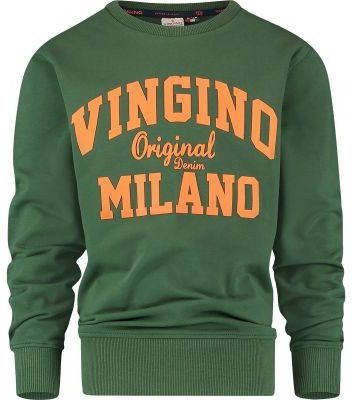 Vingino ! Jongens Sweater Maat 152 Donkergroen Katoen/elasthan