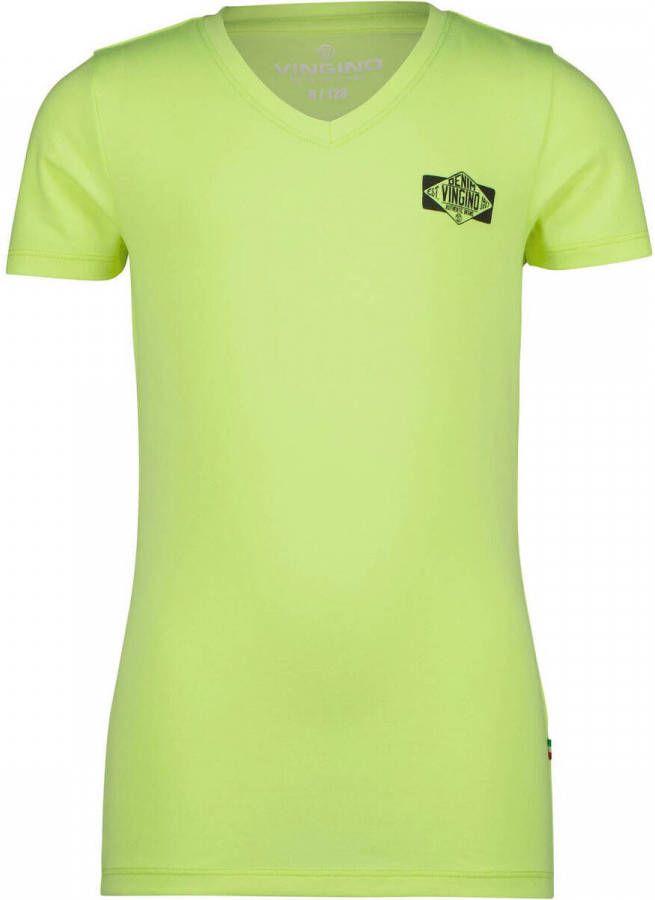 Vingino T shirt Hikozi met paisleyprint neon geel