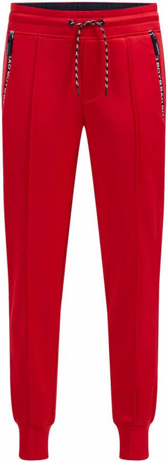 WE Fashion slim fit joggingbroek met tekst rood