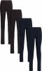 WE Fashion legging set van 4 donkerblauw/zwart online kopen