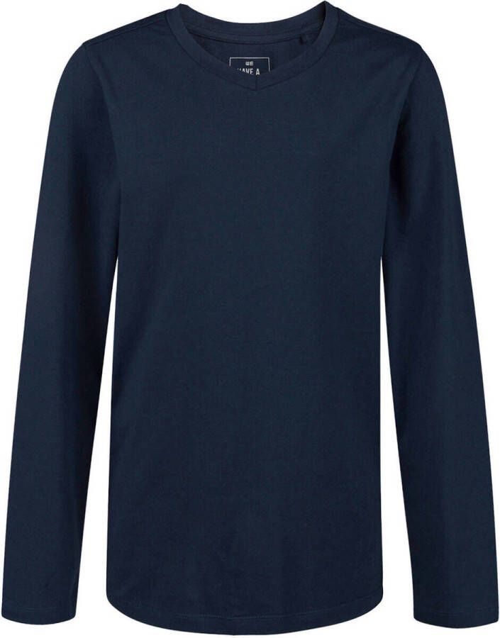 WE Fashion basic longsleeve donkerblauw