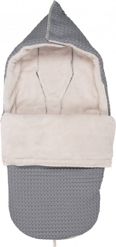 KOEKA Buggy Voetenzak Wafel/teddy Oslo steel grey/pebble
