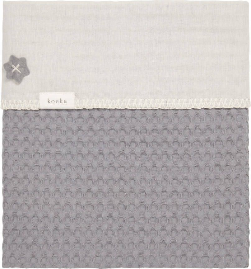 koeka  kinderdeken wafelpique/flanel Antwerp steel grey/pebble Grijs Gr.Kindermode (2 6 jaar)