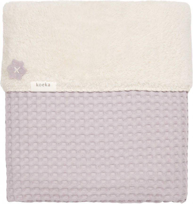 Koeka Oslo baby wiegdeken teddy 75x100 cm lila/pebble