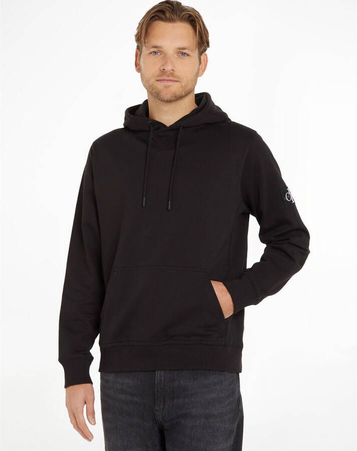 Calvin klein Jeans J30J314036 Badge Hoodie Sweater Men Black Jeans, Zwart, Heren
