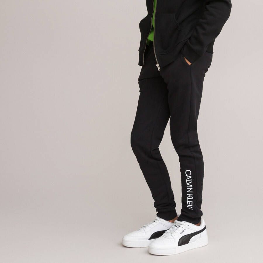 Calvin klein JEANS regular fit joggingbroek van biologisch katoen grijs melange