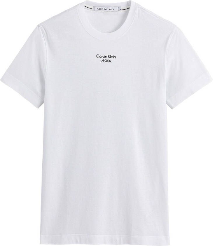 Calvin klein Gestapeld logo tee J30J320595 Jeans, Zwart, Heren