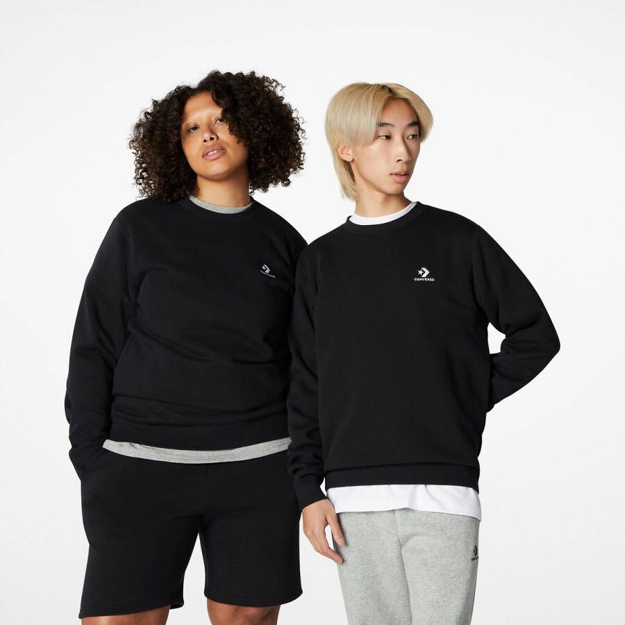 Converse Sweatshirt GO TO EMBROIDERED STAR CHEVRON BRUSHED BACK FLEECE CREW SWEATSHIRT Uniseks