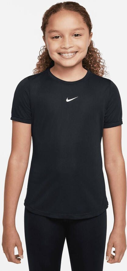 Nike Dri FIT One Meisjestop met korte mouwen Black/White Kind