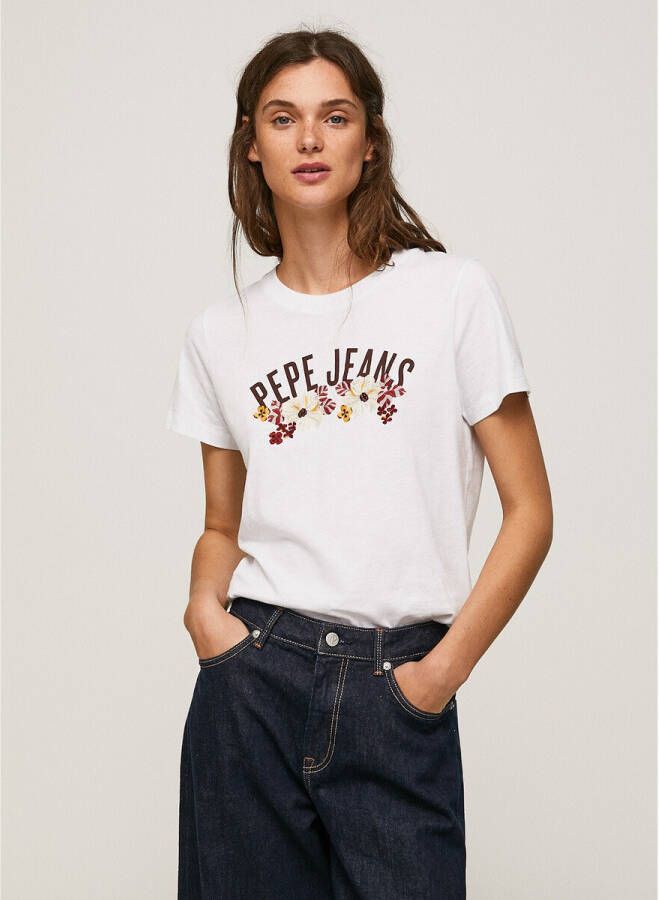Pepe Jeans T shirt vrouw Rosemery T shirt , Wit, Dames