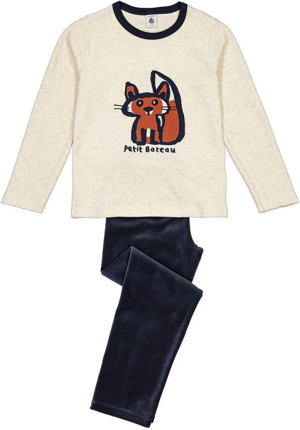 PETIT BATEAU Pyjama in fluweel, eekhoorn