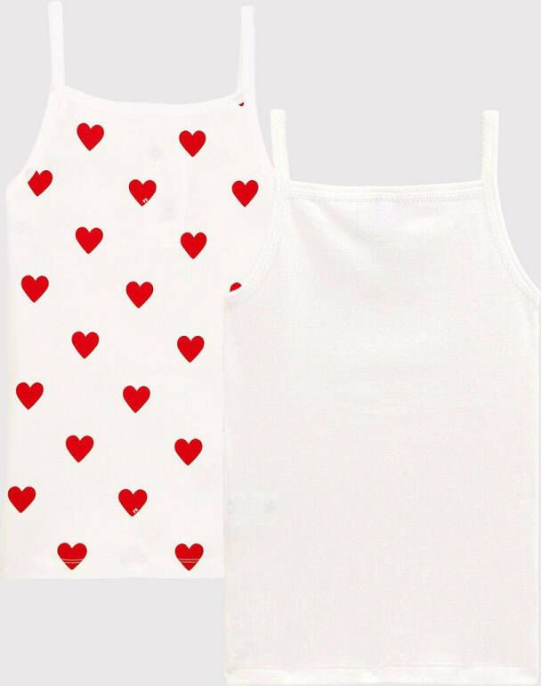 PETIT BATEAU Set van 2 hemdjes met spaghettibandjes