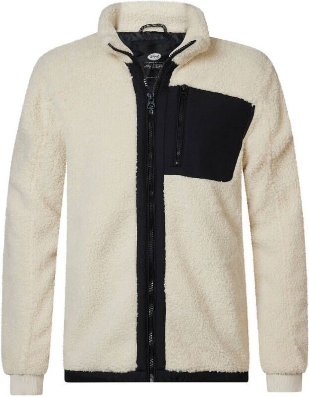 PETROL INDUSTRIES Jas met ritssluiting in imitatiebont