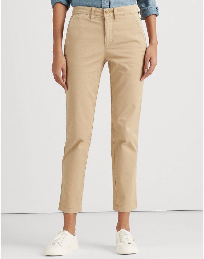 Ralph Lauren cropped slim fit broek lichtbeige