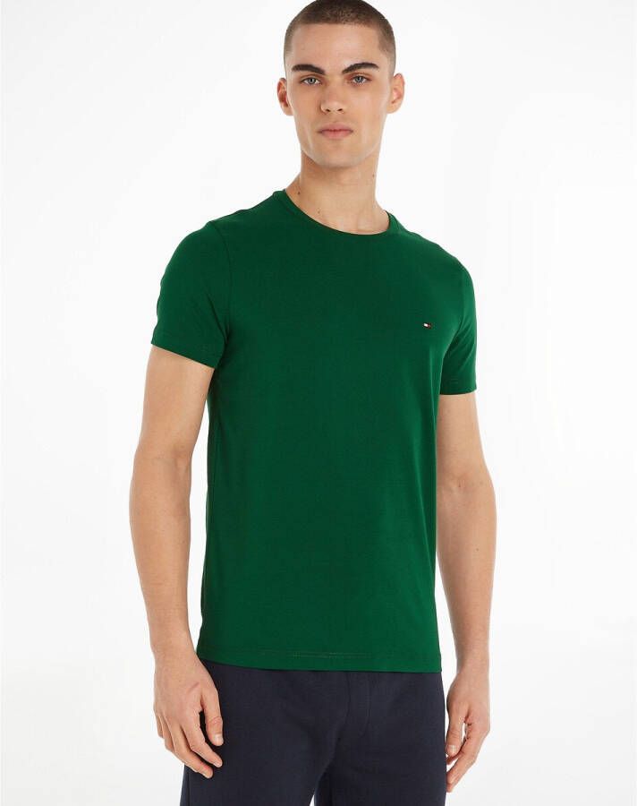 Tommy Hilfiger T shirt met korte mouwen, ronde hals, geborduurd logo