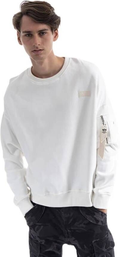 alpha industries Men Sweatshirt Organics OS Sweater 118317 626 s , Wit, Heren
