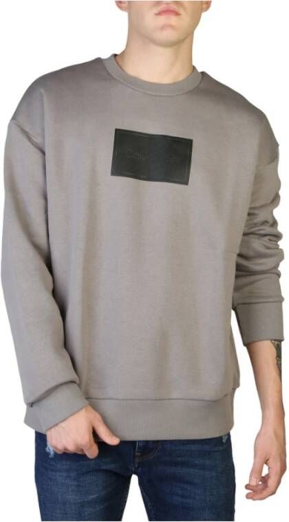 Calvin Klein Ronde hals gekweek , Grijs, Heren