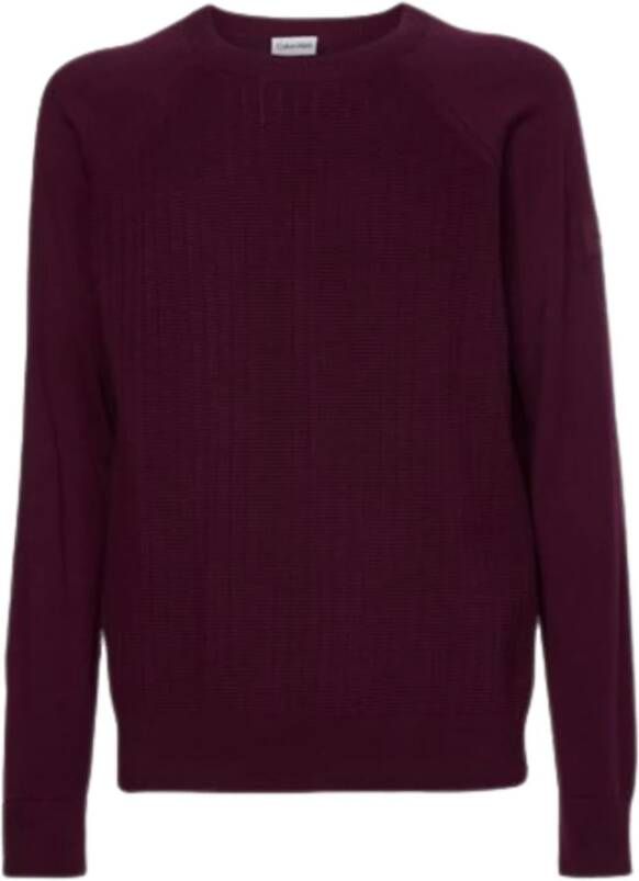 Calvin Klein Ronde hals gekweek , Paars, Heren