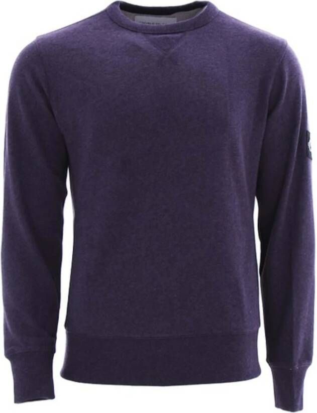 Calvin klein JEANS gemêleerde sweater van biologisch katoen donkerpaars