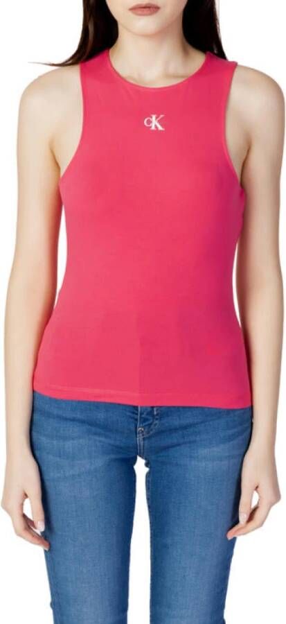 Calvin Klein Roze Top Micro Monologo Racer Back