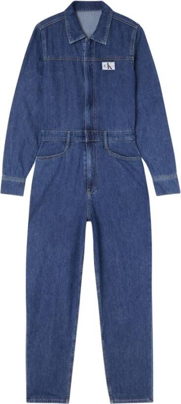 Calvin Klein Tapered fit jumpsuit van denim met logo