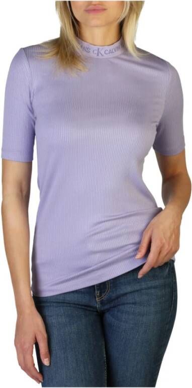 Calvin Klein Ribgebreid T-shirt met logoband