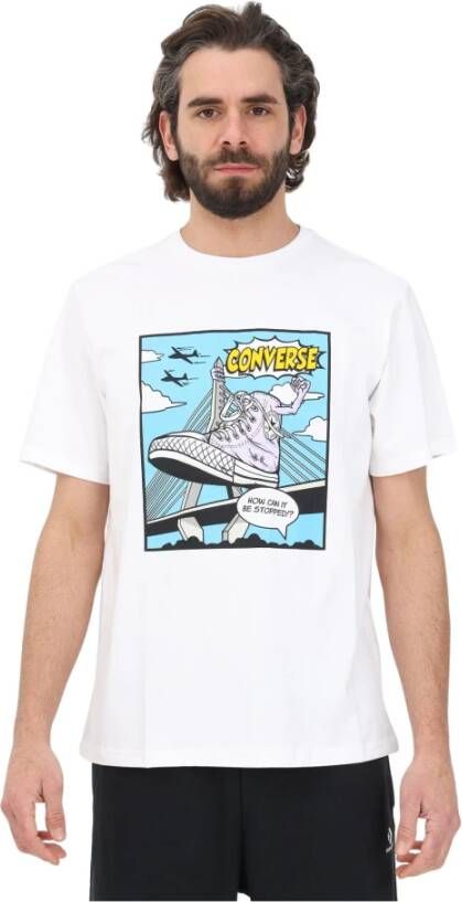 Converse T shirts and Polos White , Wit, Heren