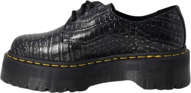 Dr Martens 1461 Croc Emboss Leather Platform Shoes Dr. Martens, Zwart, Dames