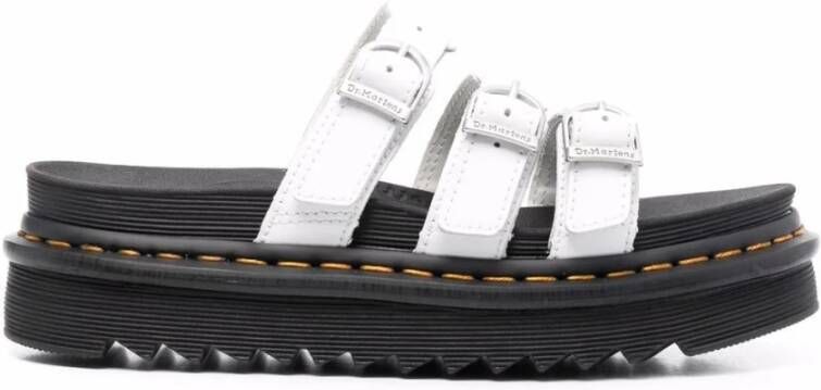 Dr Martens Sandalia con Plataforma Blaire Slide Hydro Leather Dr. Martens, Wit, Dames