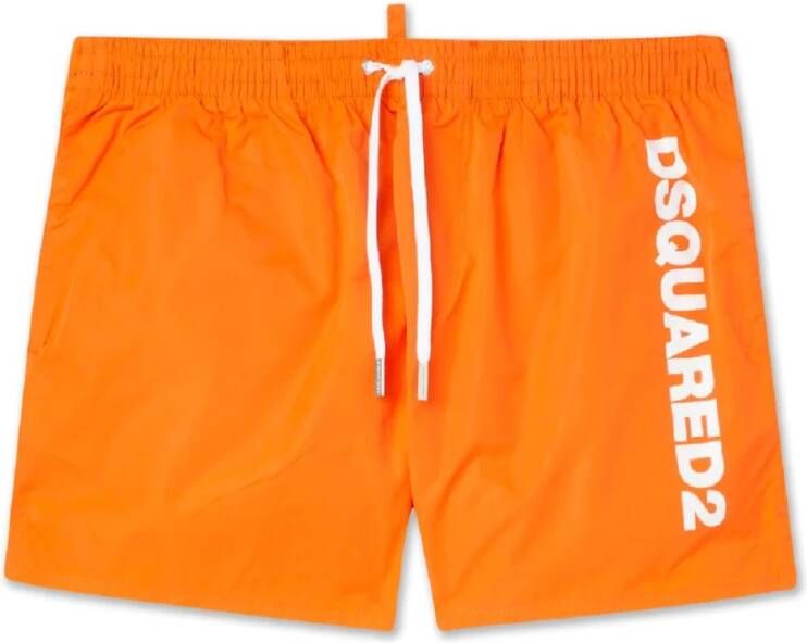 Dsquared2 Short de bain à logo imprimé , Oranje, Heren