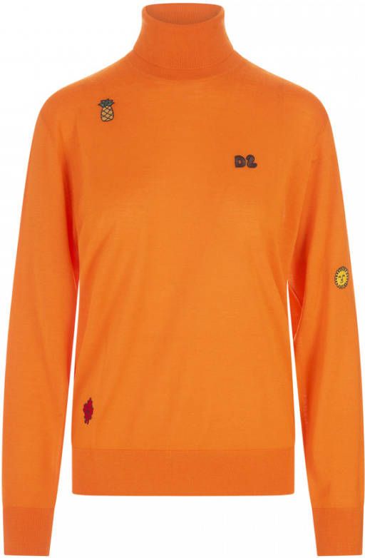 Dsquared2 Wool turtleneck sweater , Oranje, Dames